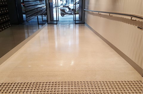 UniLodge Utilise Ultra-Modern Terrazzo Floor for Foyer